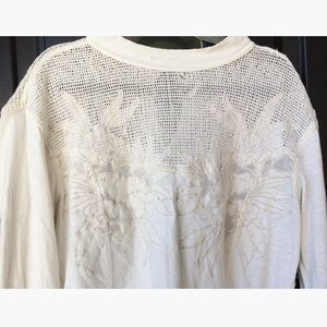Free People Tops - Free People Off-White Floral Knit Tunic Free People Tops - Free People Off-White Floral Knit Tunic